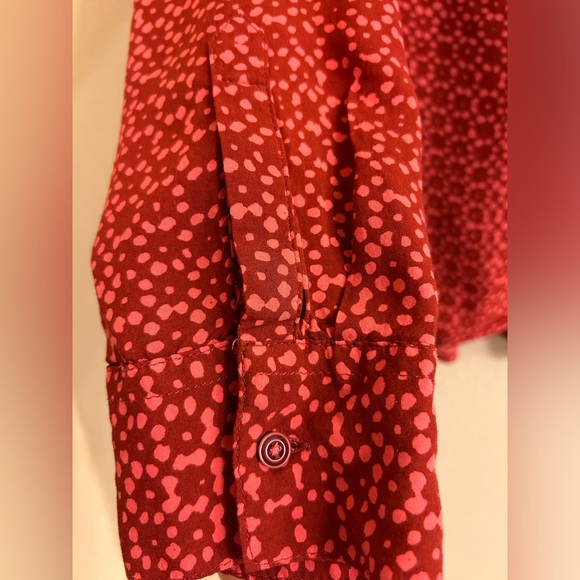 34.Holding Horses Women’s Long Sleeve Red Printed Blouse/Shirt. Size 8 - Picture 7 of 11